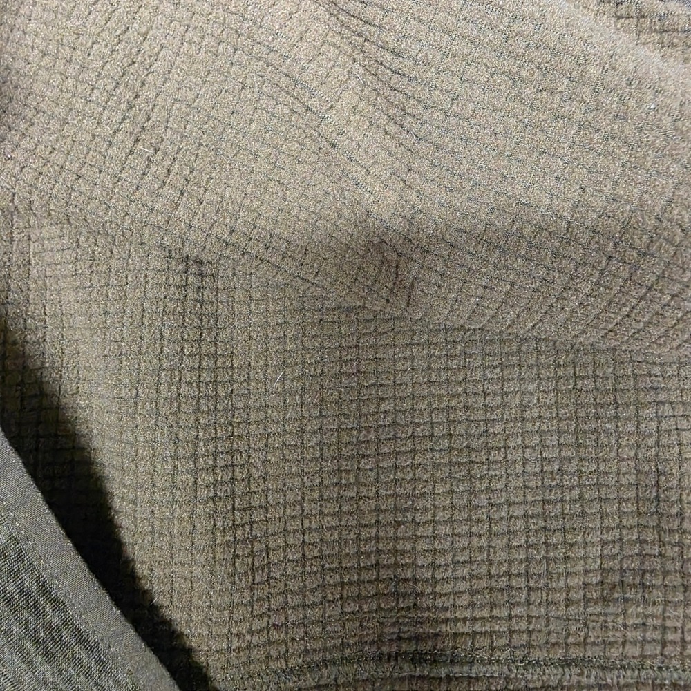Merrell Mens Olive Green 1/4 Zip Grid Fleece Pullover hiking outdoor gorpcore - Picture 9 of 9